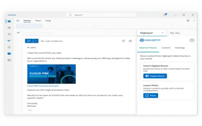 Highspot for Outlook — Microsoft 365 plugin