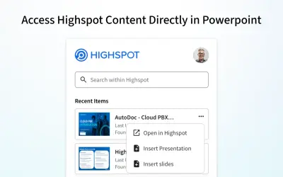 Highspot in PowerPoint — Microsoft 365 plugin