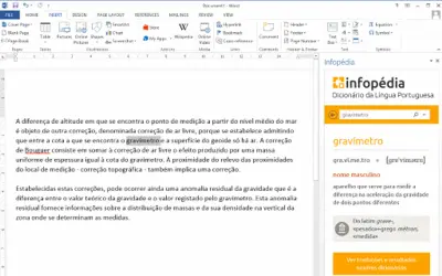Infopédia - Dicionário da Língua Portuguesa — Microsoft 365 plugin
