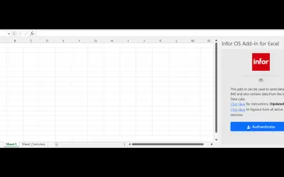 Infor OS Add-In for Excel — Microsoft 365 plugin