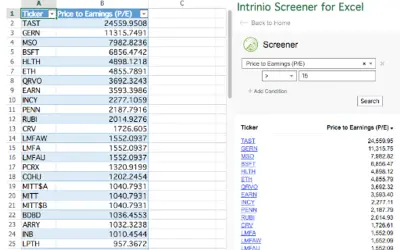 Intrinio Screener for Excel — Microsoft 365 plugin