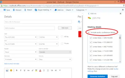 join.me meetings for Office 365 — Microsoft 365 plugin