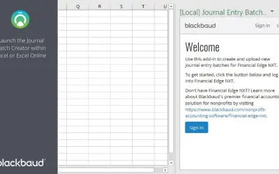 Journal Entry Batch Creator for Financial Edge NXT — Microsoft 365 plugin