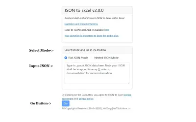 JSON to Excel — Microsoft 365 plugin