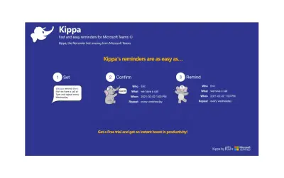 Kippa—Fast and easy reminders for Teams — Microsoft 365 plugin