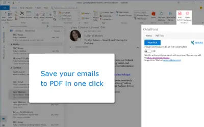 KMailPrint — Microsoft 365 plugin
