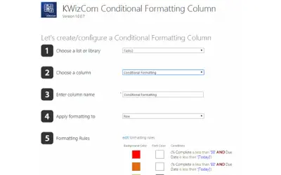 KWizCom Conditional Formatting Column — Microsoft 365 plugin