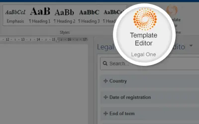 Legal One - Template Editor — Microsoft 365 plugin