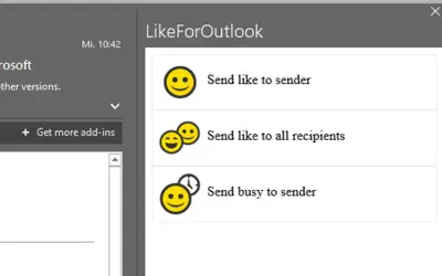 Like for Outlook — Microsoft 365 plugin