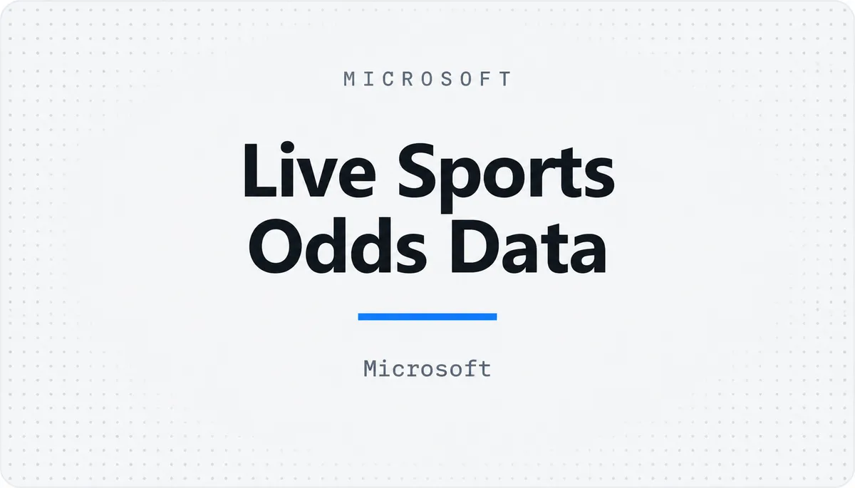 Live Sports Odds Data — cover image