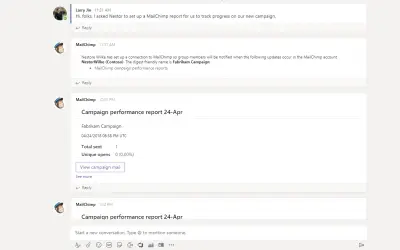 MailChimp — Microsoft 365 plugin