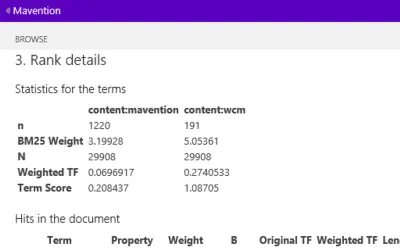 Mavention Explain Rank — Microsoft 365 plugin
