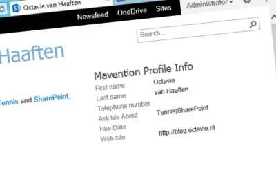 Mavention Profile Info — Microsoft 365 plugin