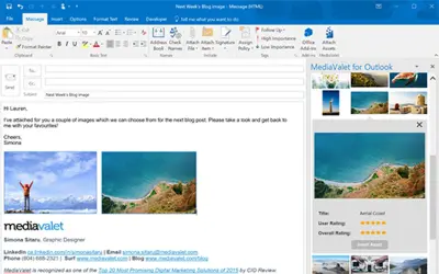 MediaValet Library for Outlook — Microsoft 365 plugin