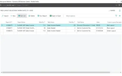 Multiple Report Layout Selector — Microsoft 365 plugin