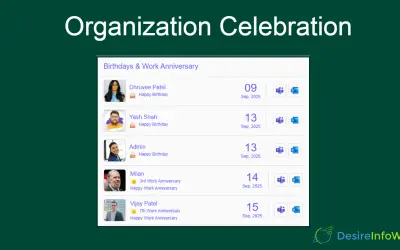 Organization Celebrations — Microsoft 365 plugin