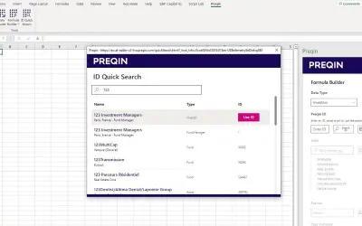 Preqin for Excel — Microsoft 365 plugin