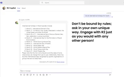 R2 Copilot — Microsoft 365 plugin