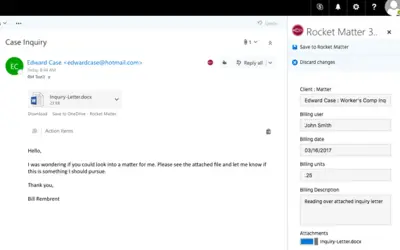 Rocket Matter Email 365 — Microsoft 365 plugin