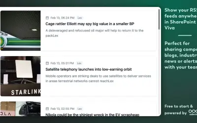 RSS feeds integration by adenin — Microsoft 365 plugin
