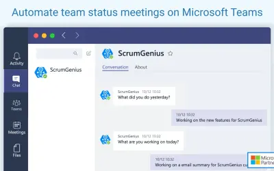 ScrumGenius - Automate daily standups — Microsoft 365 plugin