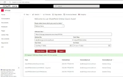 SharePoint Online Quick Assist — Microsoft 365 plugin