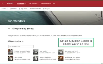 SharePoint|sapiens Event Management — Microsoft 365 plugin