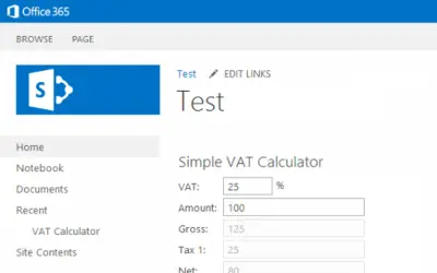 Simple VAT Calculator — Microsoft 365 plugin