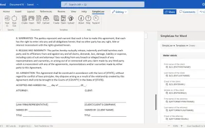 SimpleLaw for Word — Microsoft 365 plugin