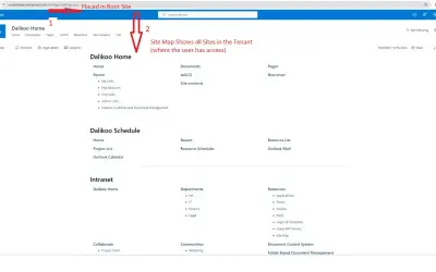 Site Map — Microsoft 365 plugin