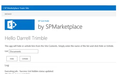 SP List Hide — Microsoft 365 plugin