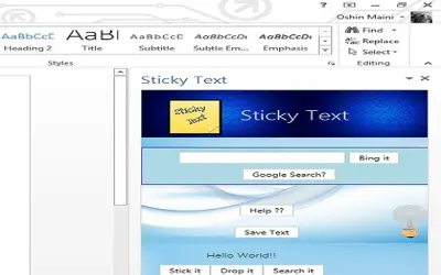 Sticky Text — Microsoft 365 plugin