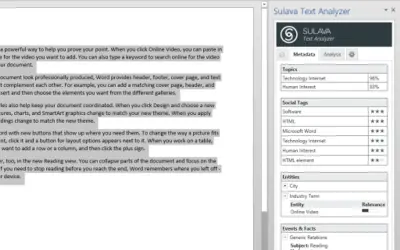Sulava Text Analyzer — Microsoft 365 plugin