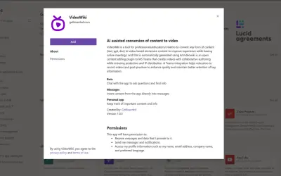 VideoWiki — Microsoft 365 plugin