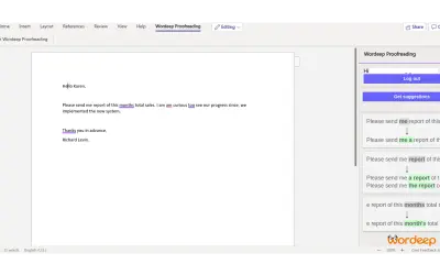 Wordeep Instant Grammar Check for Word — Microsoft 365 plugin