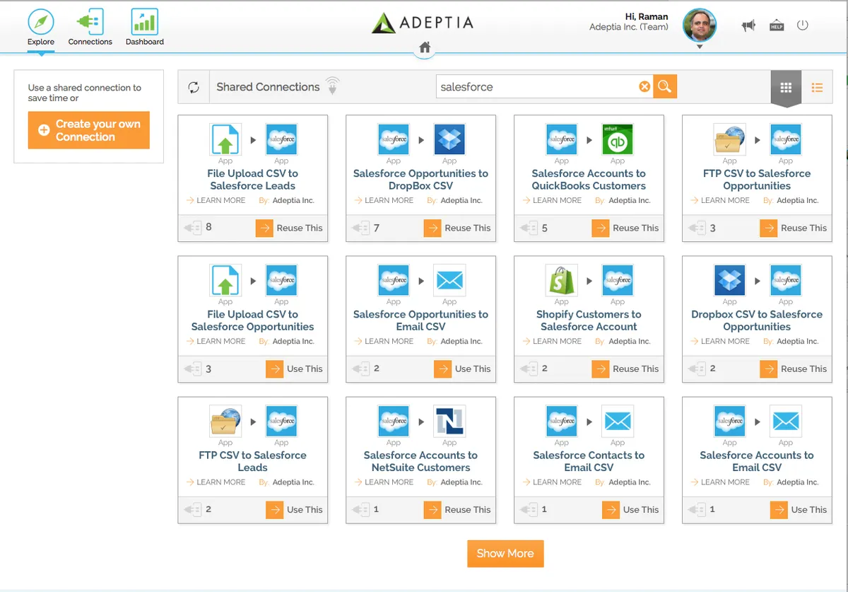 Adeptia Connect B2B Integration — screenshot from the Salesforce AppExchange listing