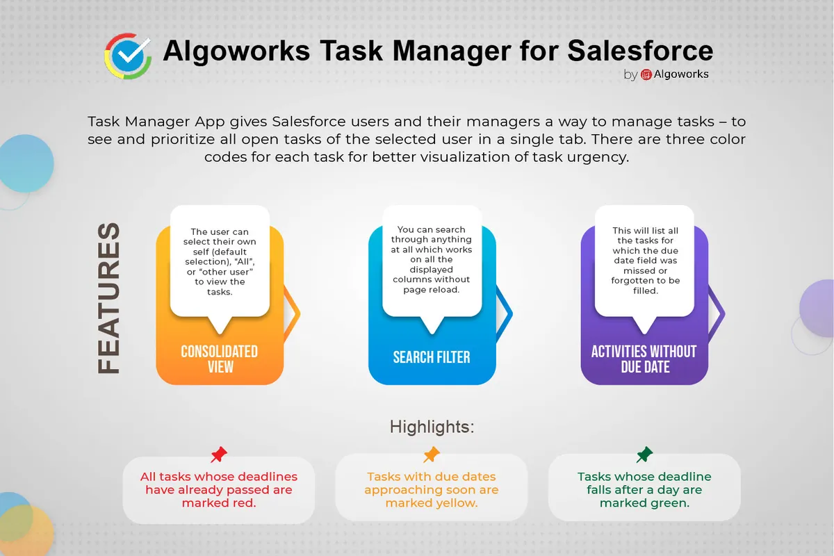 Algoworks Task Manager for Salesforce — screenshot from the Salesforce AppExchange listing