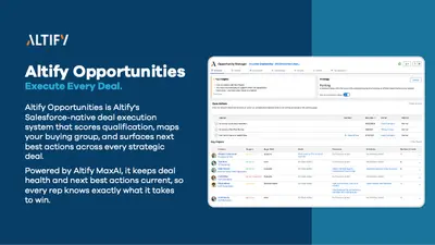 Altify Opportunities | AI-Guided Deal Execution, 100% Salesforce Native — Salesforce plugin