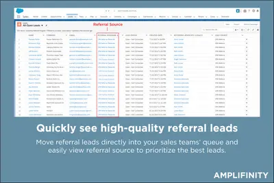 Amplifinity Referral Management Platform — Salesforce plugin