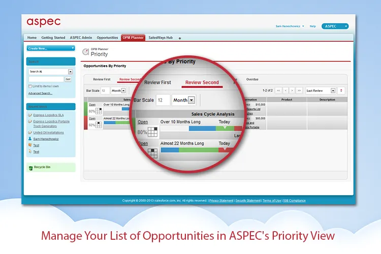 ASPEC Sales Opportunity Management — screenshot from the Salesforce AppExchange listing