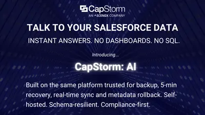 CapStorm: Backup, Data Recovery & Metadata Control + Snowflake Sync +AI Insights — Salesforce plugin