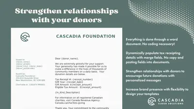 Cascadia Receipting for NPSP: Streamline Donation Receipts and Acknowledgments — Salesforce plugin
