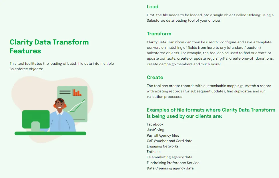 Clarity Data Transform — screenshot from the Salesforce AppExchange listing
