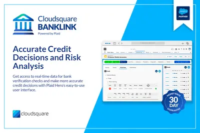 Cloudsquare BankLink – Bank Verification and Risk Analysis via Plaid — Salesforce plugin