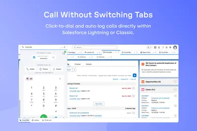 CloudTalk CTI for Salesforce: Global Calling, SMS, Cadences & Einstein AI — Salesforce plugin