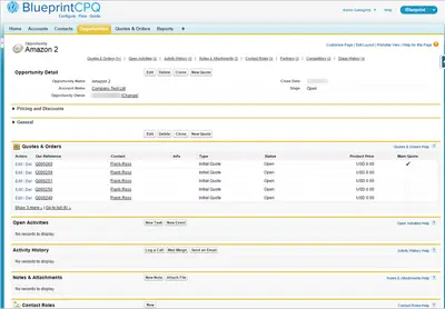 Configure, Price, Quote with BlueprintCPQ — Salesforce plugin