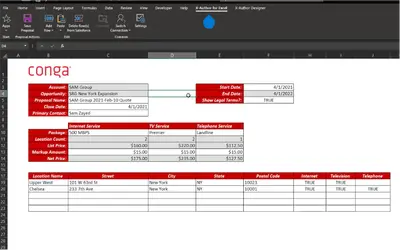 Conga X-Author for Excel | Microsoft Office & Excel Connector — Salesforce plugin