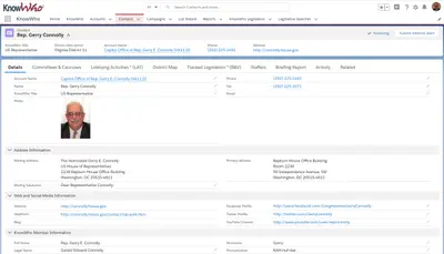 Congress KnowWho: Comprehensive Congressional Directory & Staff Contacts — Salesforce plugin