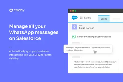 Cooby: WhatsApp Integration with Salesforce — Salesforce plugin