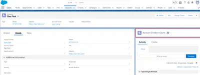 Count Account's Children — Salesforce plugin
